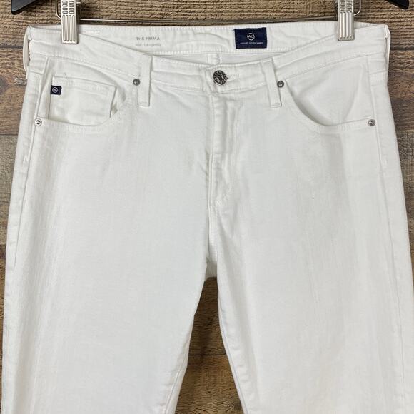 Adriano Goldschmied The Prima Jeans Mid Rise Cigarette Leg White Size 29 - Picture 2 of 11